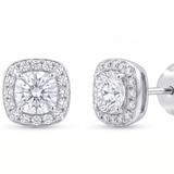 1 CT Round Moissanite Studs in 9K Gold/925 Silver
