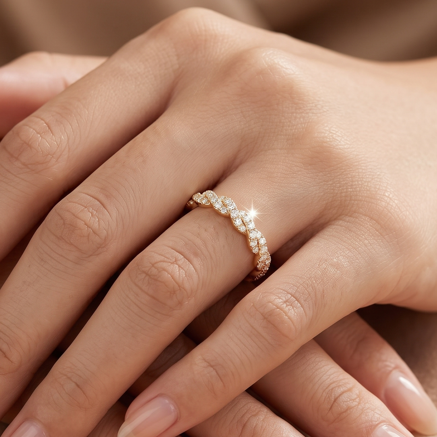 0.245 CT Round Moissanite Ring in 9K Gold/925 Silver