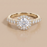 1.36 CT Ring Round Moissanite Ring in 9K Gold/925 Silver |WOKE