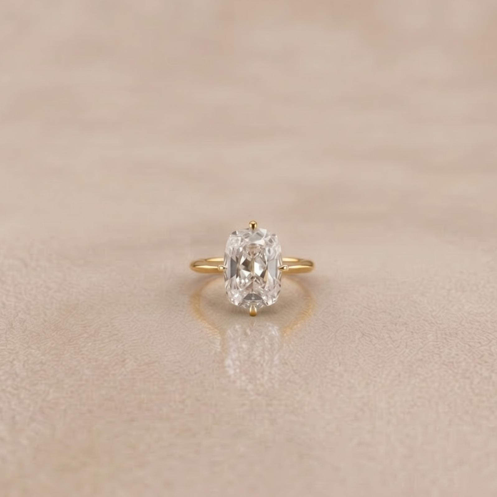 3 CT Old Mine Cut Moissanite Ring in 9K Gold/925 Silver |WOKE