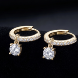 1.4 CT Round Moissanite Ear-rings in 9K Gold/925 Silver |WOKE