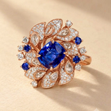 3 CT Blue Lab Grown Sapphire Ring in 9K Gold/14K Gold |WOKE