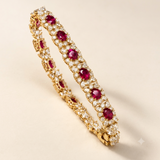 Lab Grown Rubies & Moissanite Bracelet in 925 Silver |WOKE