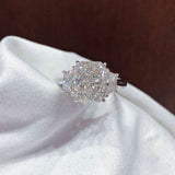 4 carat radiant cut side trapezoid ring | Moissanite ring in gold and  925 sterling silver| GRA certified moissanites