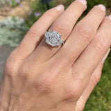 4 carat radiant cut side trapezoid ring | Moissanite ring in gold and  925 sterling silver| GRA certified moissanites