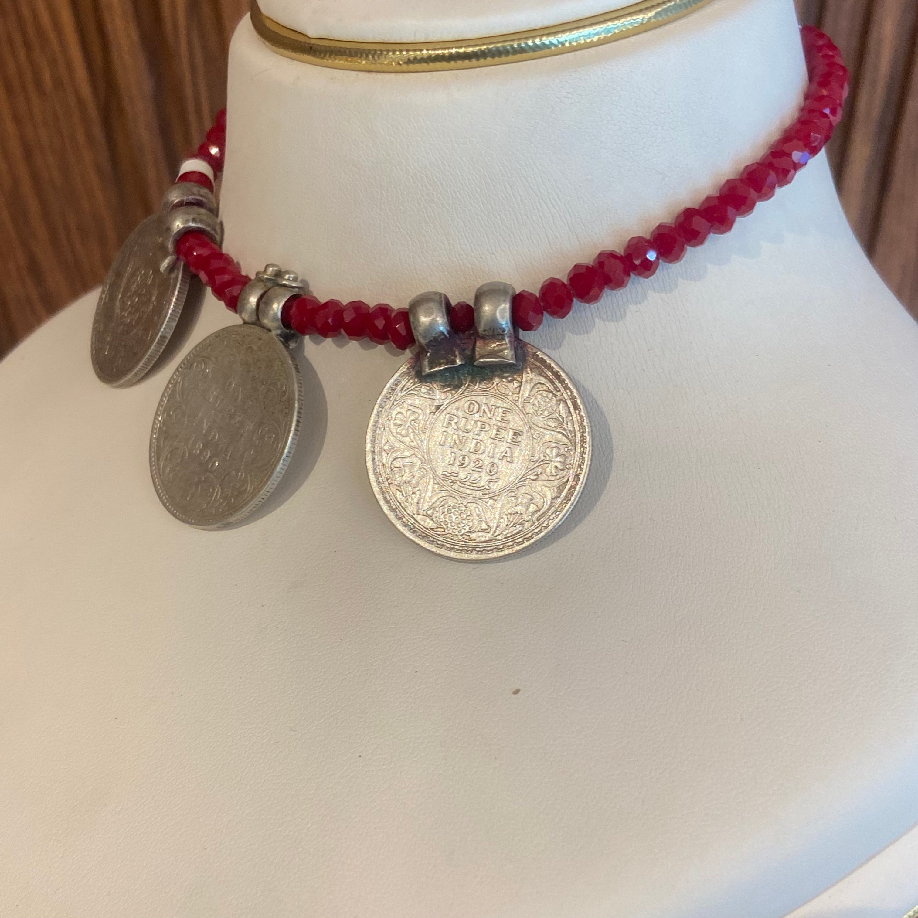 "WOKE" Money rules necklace ( Silver antique 1916 Coins)