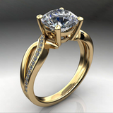 VVS 2.2 carat Round twisted IGI LGD ring | IGI Lab grown diamond gold | IGI Lab grown diamond