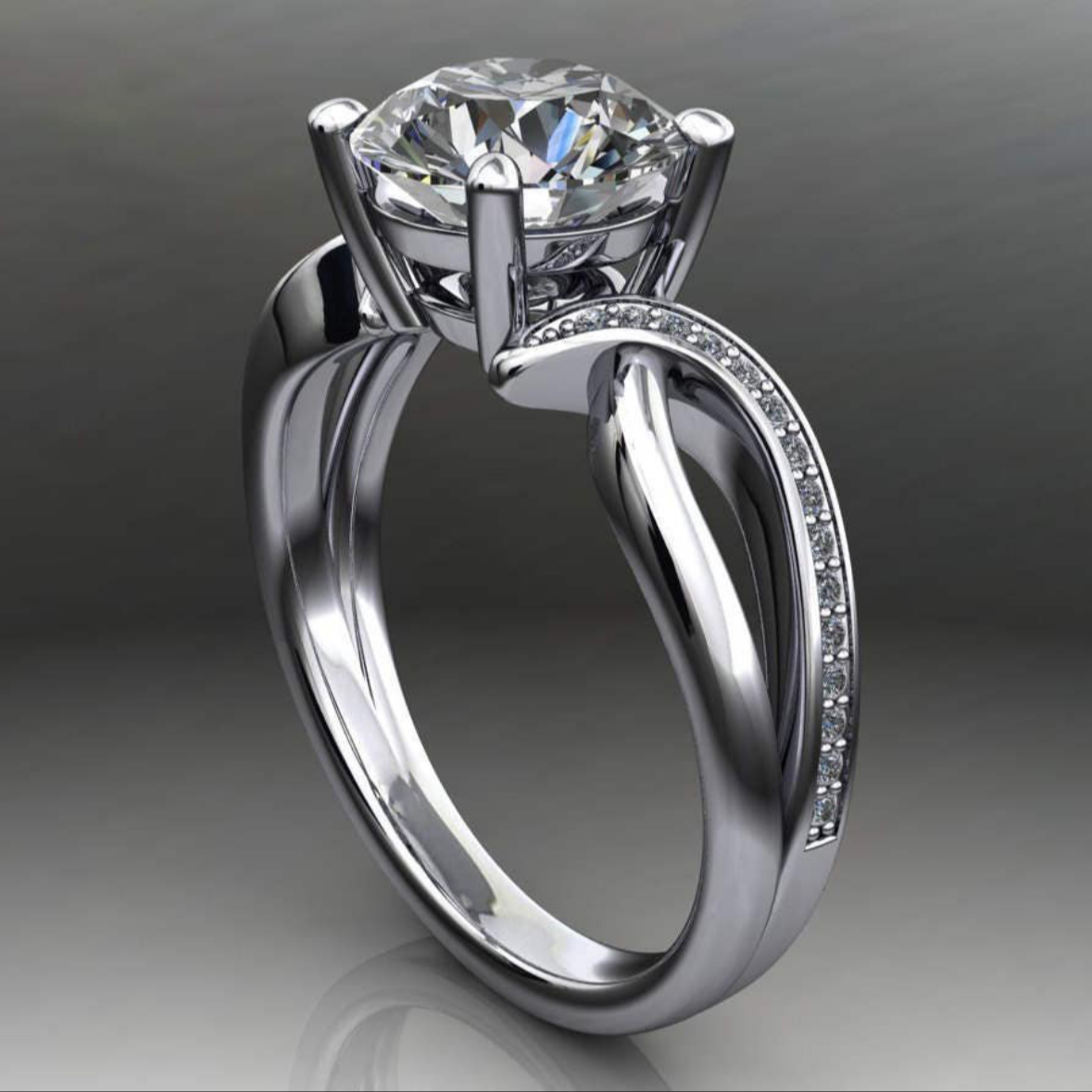 VVS 2.2 carat Round twisted IGI LGD ring | IGI Lab grown diamond gold | IGI Lab grown diamond