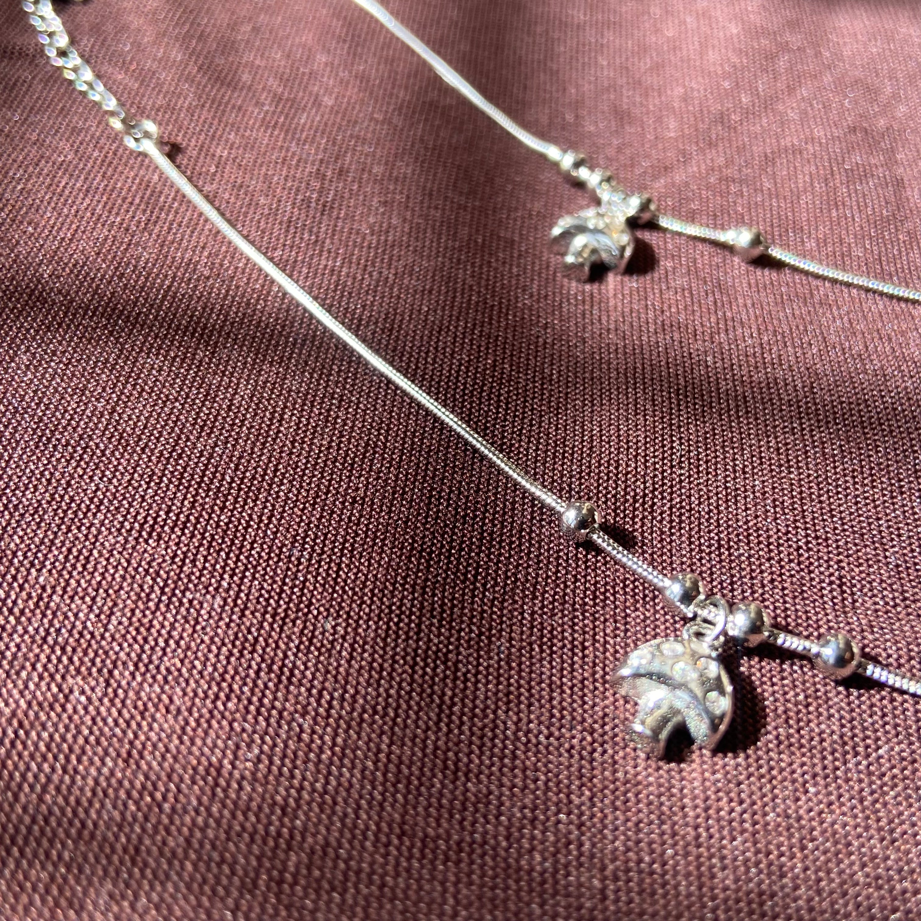 925 Silver mushroom charms anklet