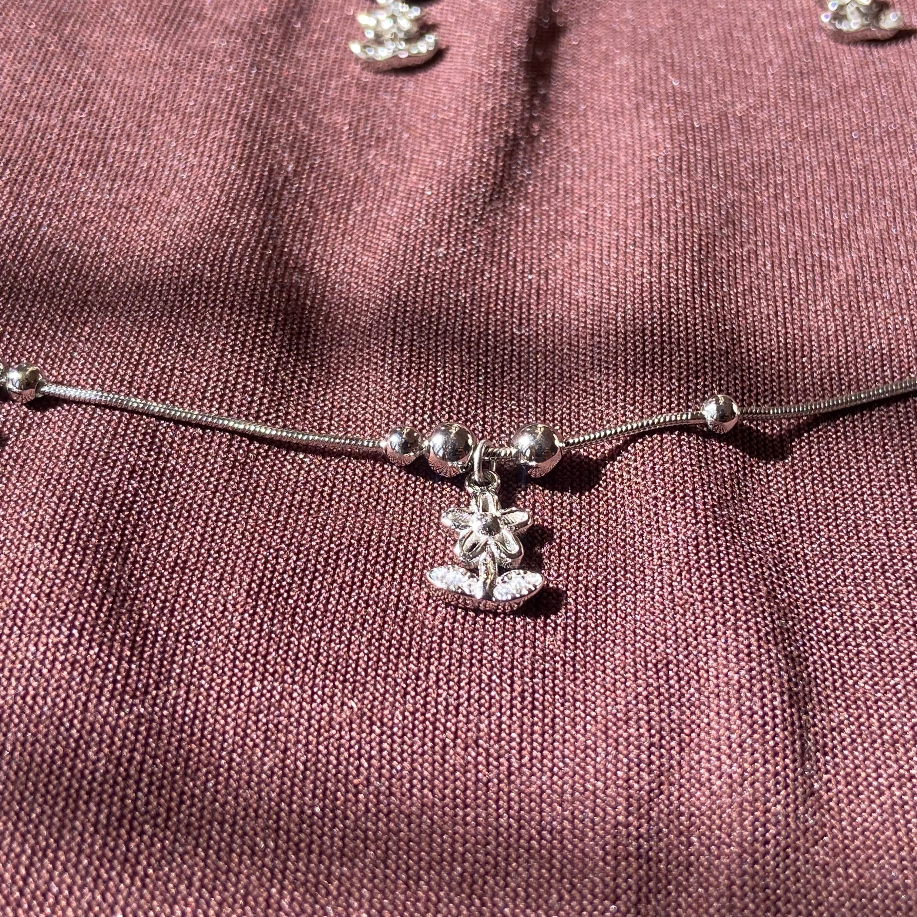 925 sterling silver Flower petals Anklets