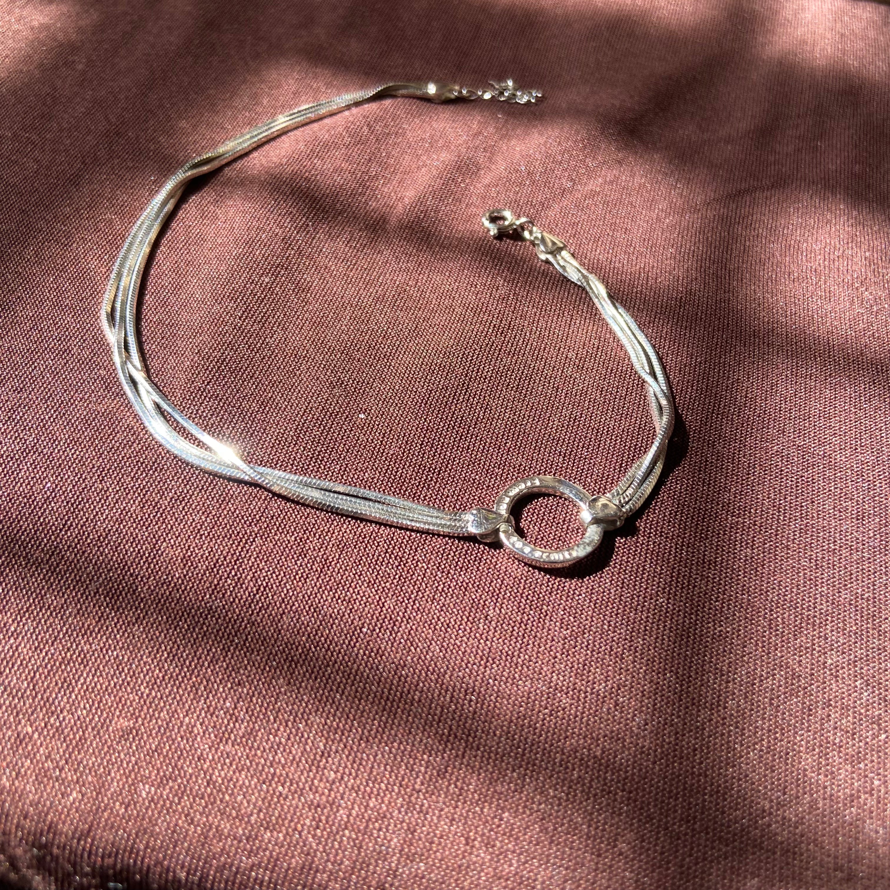 "WOKE" 925 silver Forever anklet