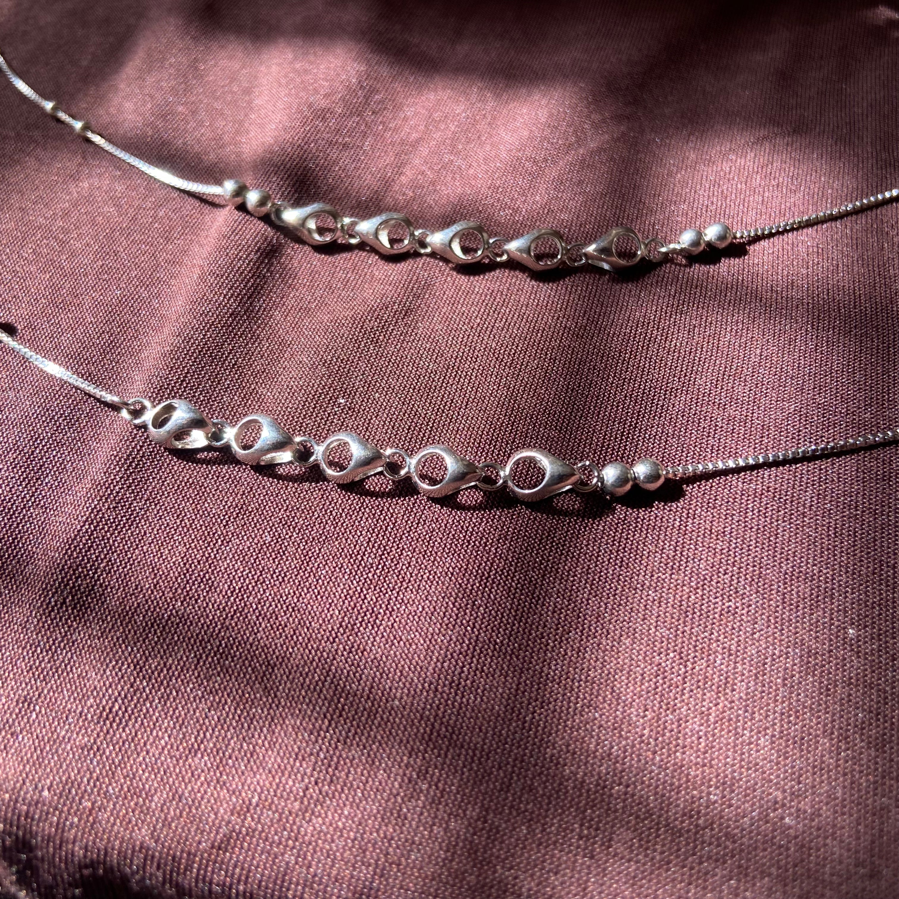 "WOKE" 925 silver Waves anklet