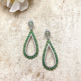 EMRLD ® pear shaped earring | 925 silver | Lab grown emeralds and Diamonds