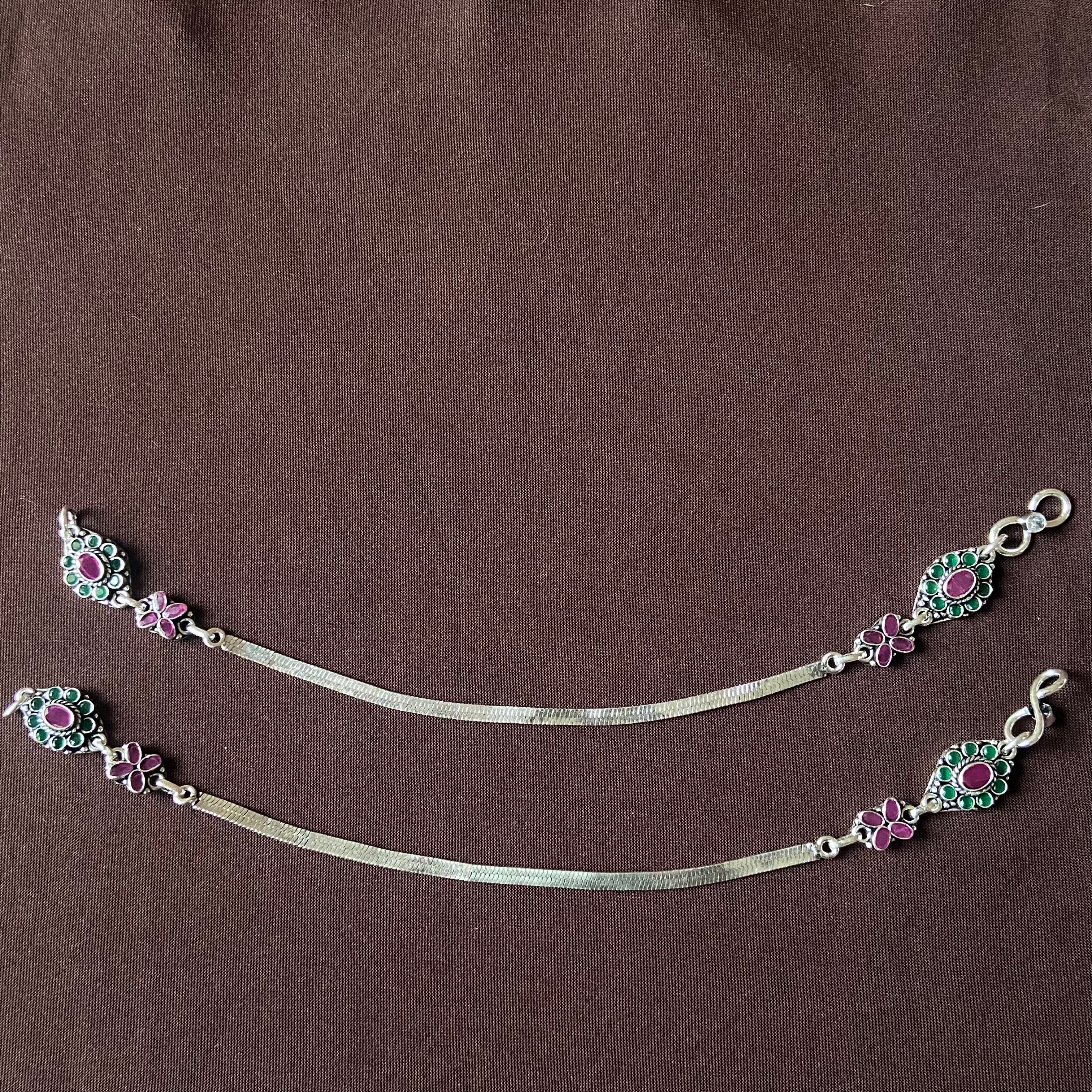 Designer silver anklet for women