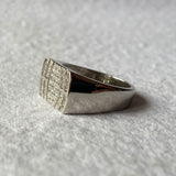 Flat Signet Waves centric ring | In 925 sterling silver