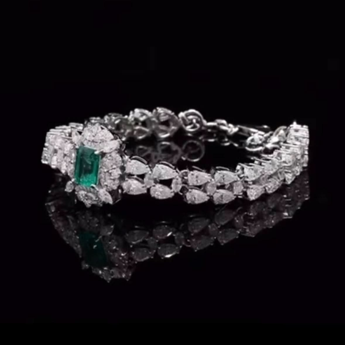 EMRLD ® DIAMOND studded earring | 925 silver | Lab grown emeralds and Diamonds