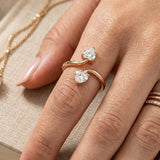 Dual Love from hearts| 14k GOLD