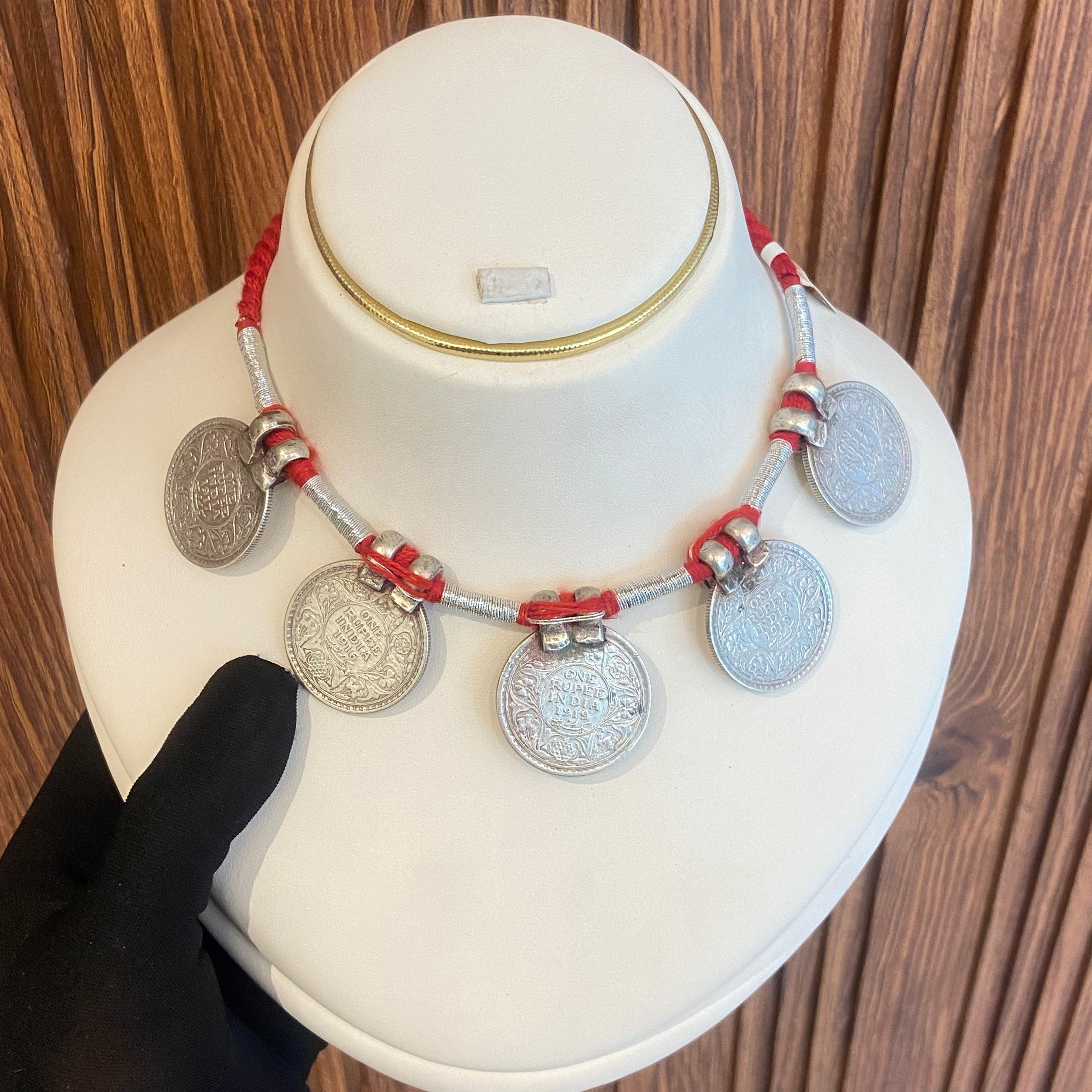 "WOKE" Money rules necklace ( Silver antique 1916 Coins)