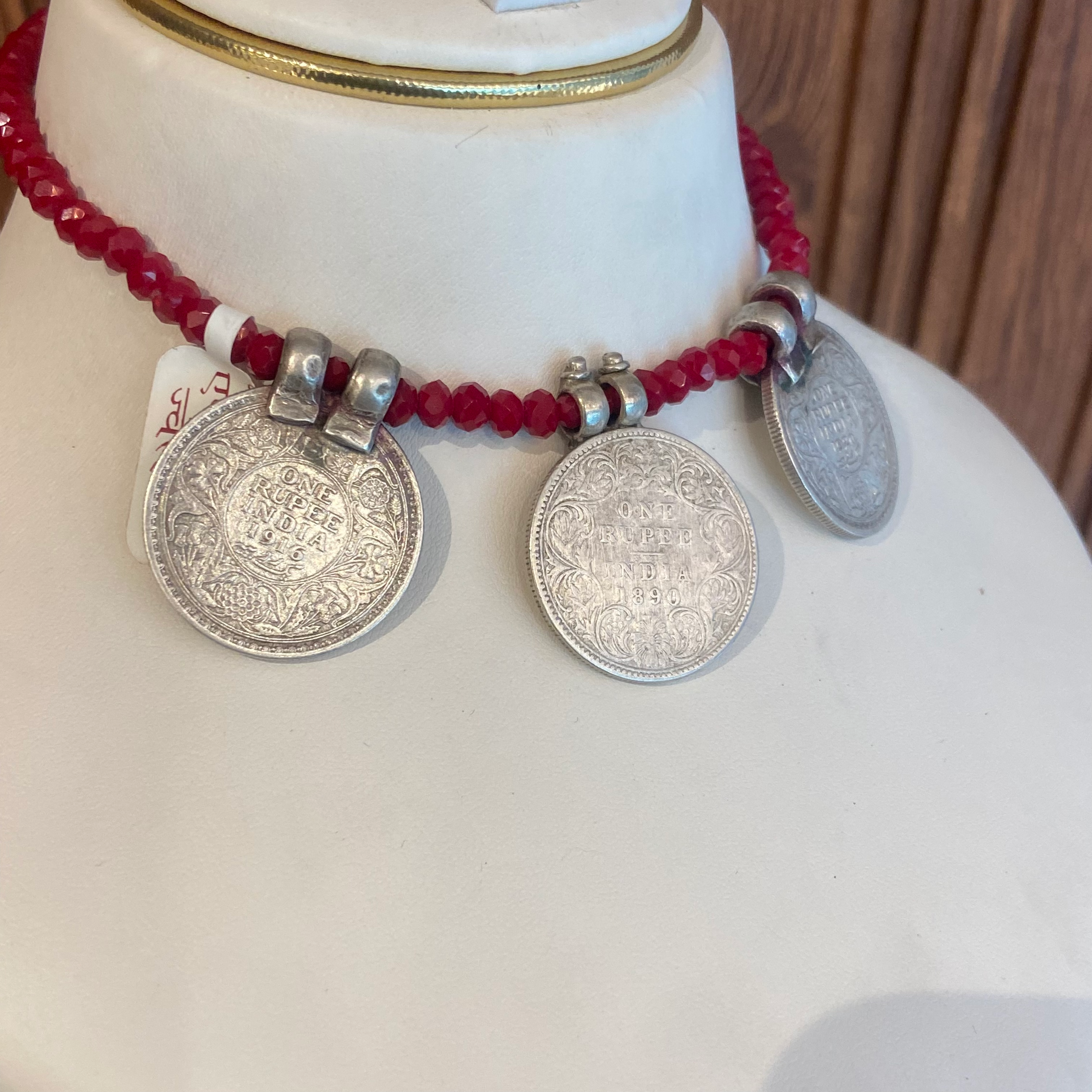 "WOKE" Money rules necklace ( Silver antique 1916 Coins)