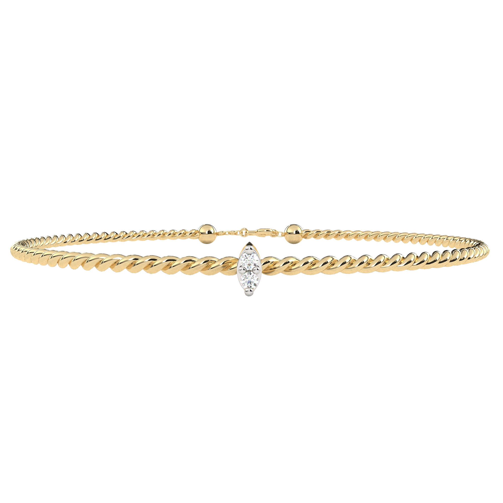 WOKE™ 0.80 carat Marquise cut Lab grown diamond bracelet in 14k gold