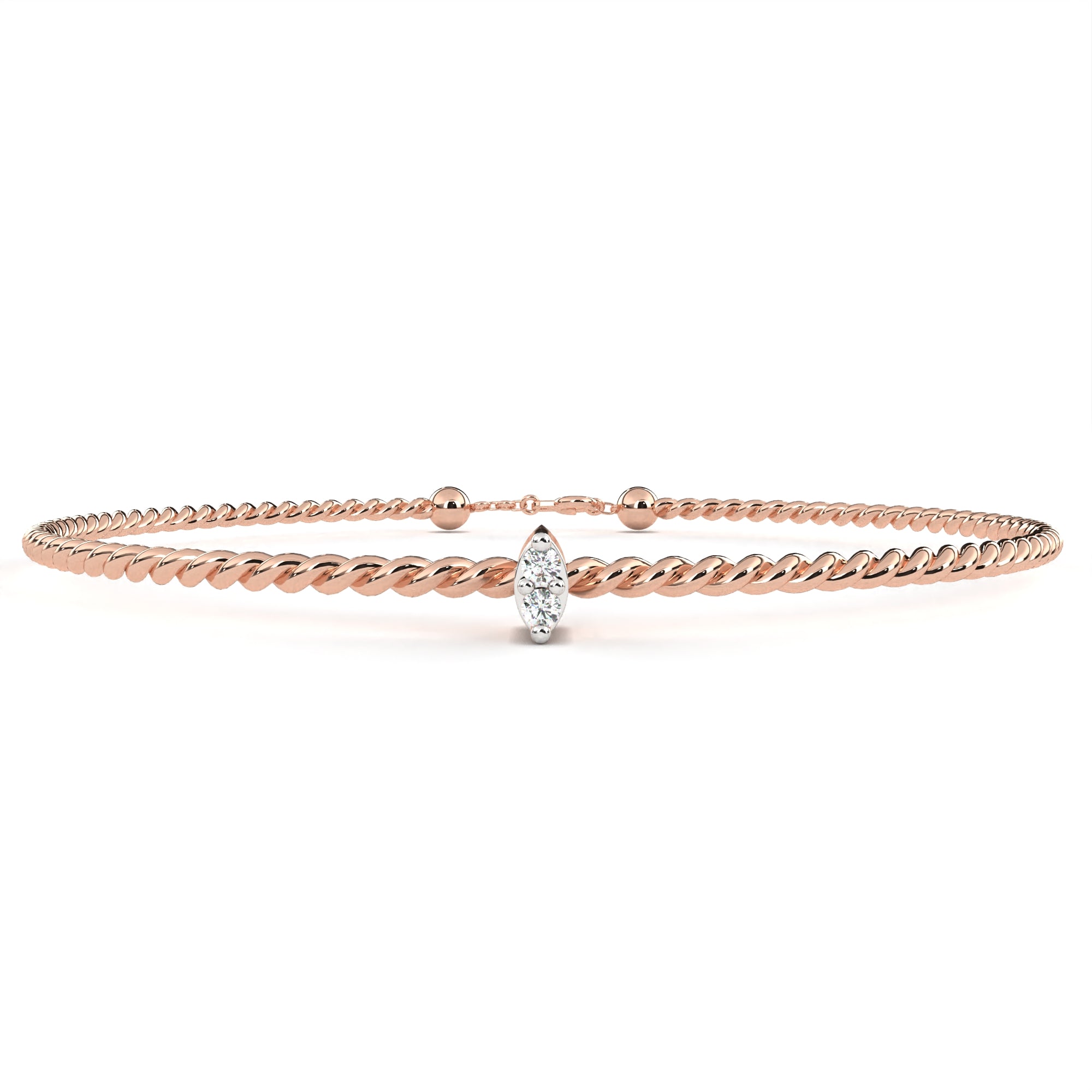 WOKE™ 0.80 carat Marquise cut Lab grown diamond bracelet in 14k gold