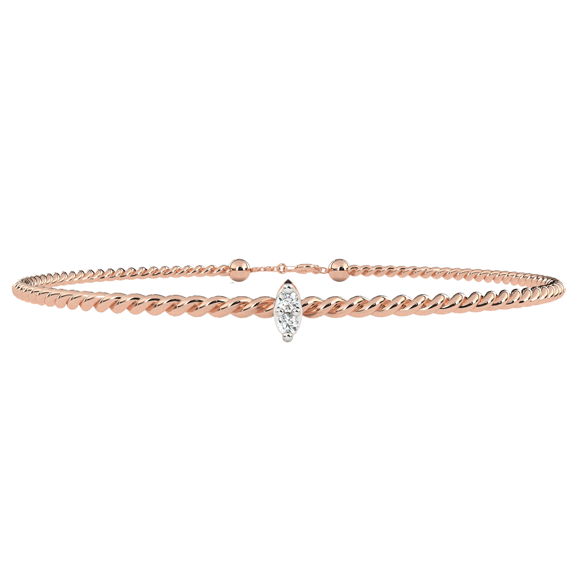 WOKE™ 0.80 carat Marquise cut Lab grown diamond bracelet in 14k gold