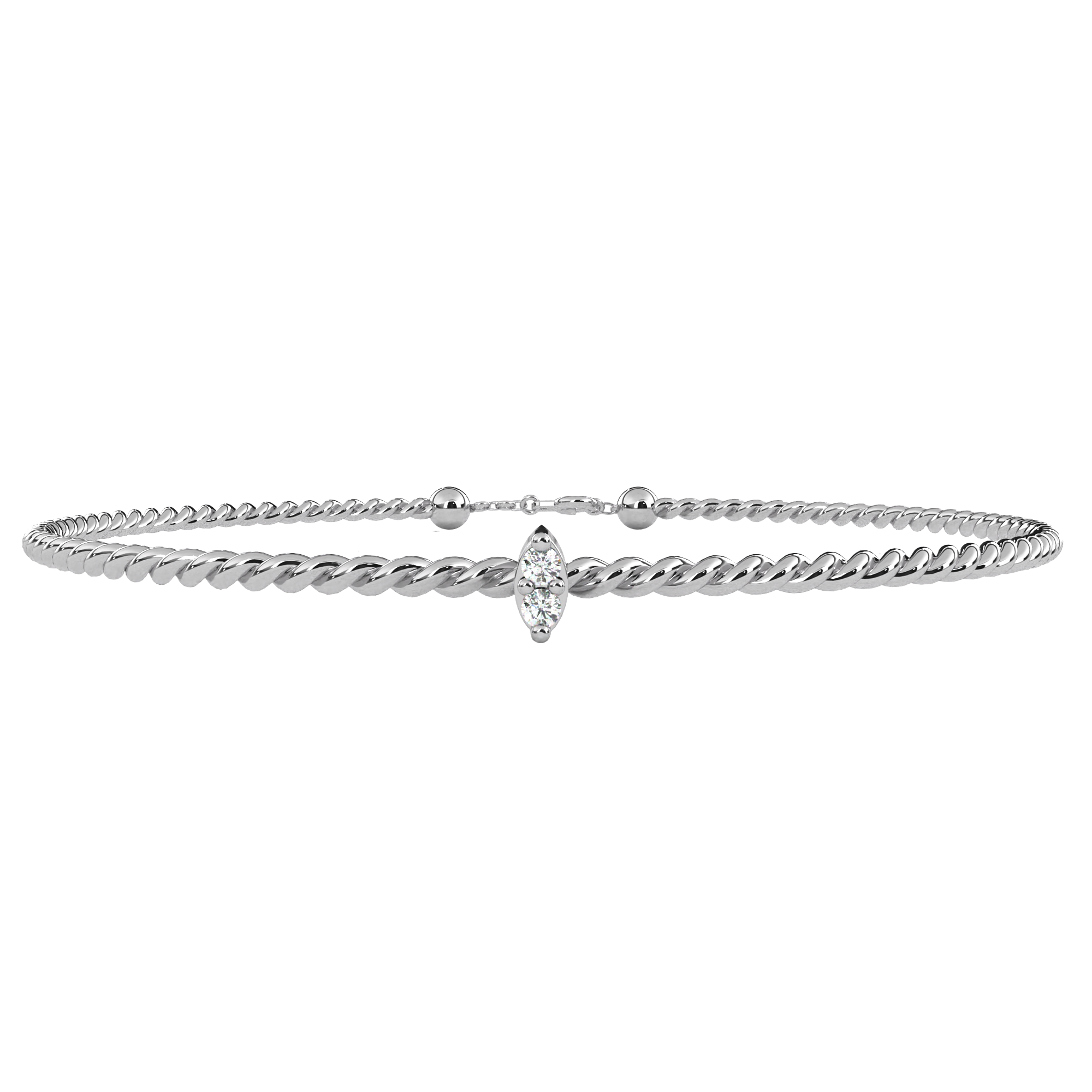 WOKE™ 0.80 carat Marquise cut Lab grown diamond bracelet in 14k gold