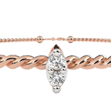 WOKE™ 0.80 carat Marquise cut Lab grown diamond bracelet in 14k gold