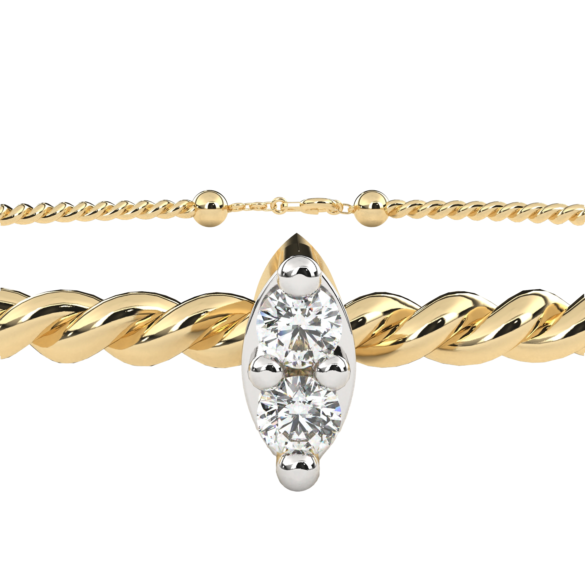 WOKE™ 0.80 carat Marquise cut Lab grown diamond bracelet in 14k gold