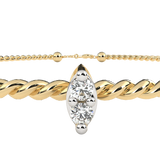 WOKE™ 0.80 carat Marquise cut Lab grown diamond bracelet in 14k gold