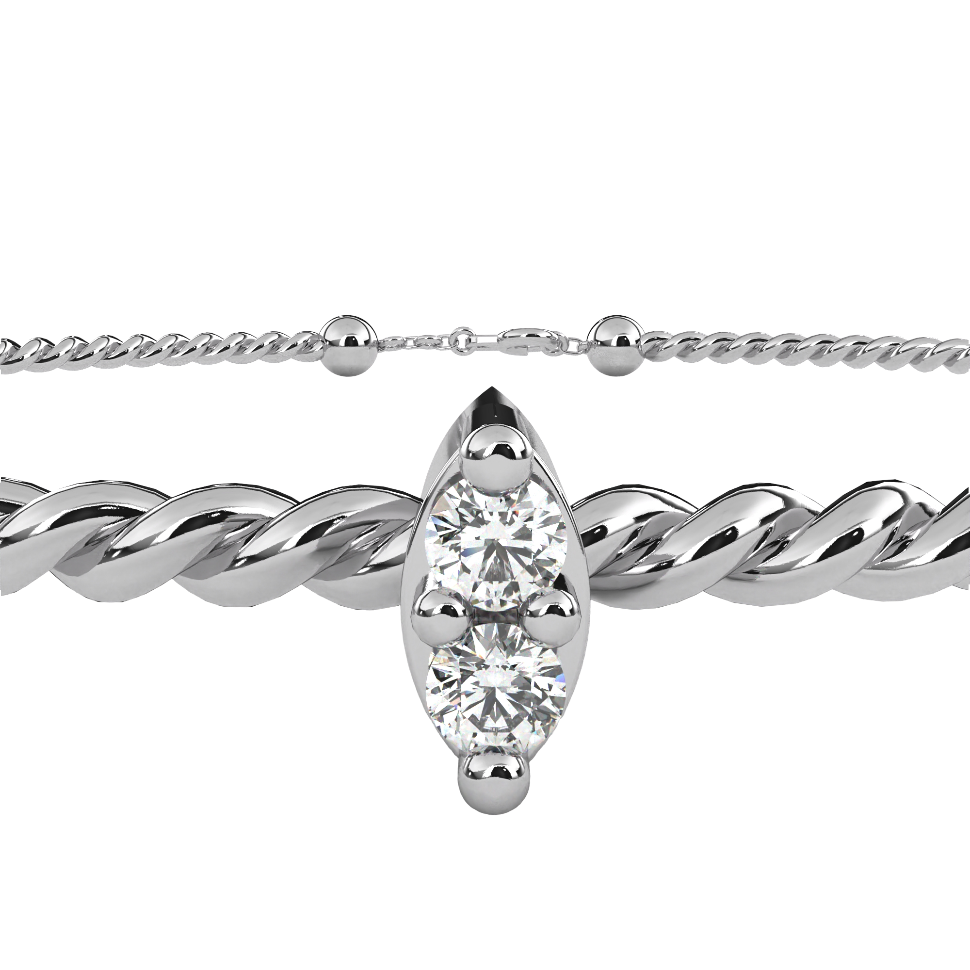 WOKE™ 0.80 carat Marquise cut Lab grown diamond bracelet in 14k gold