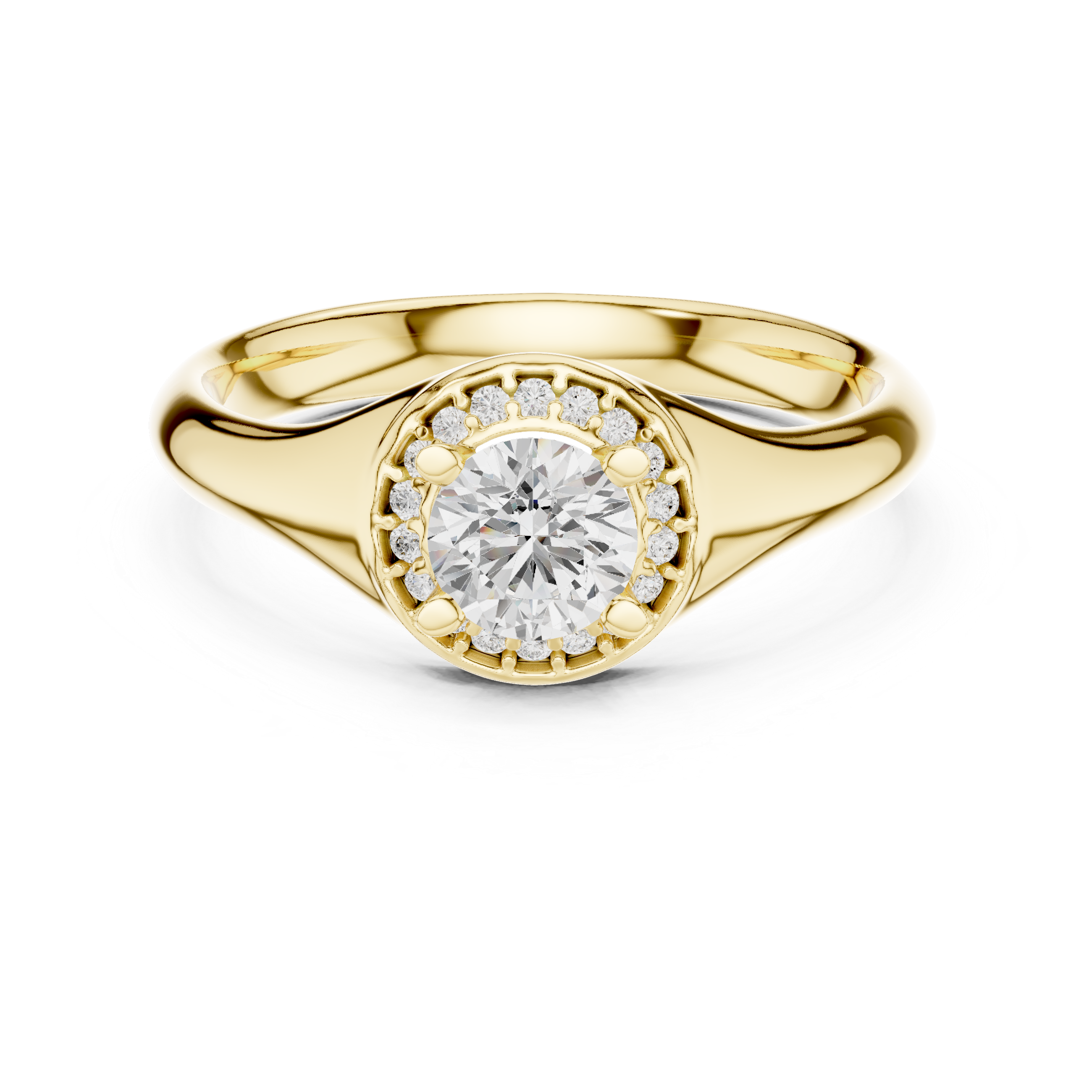 0.59CT Round Cut LGD art decod ring| WOKE