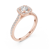 0.818 CT Round Cut LGD Square halo Ring| WOKE