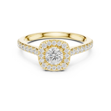 0.818 CT Round Cut LGD Square halo Ring| WOKE