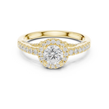 1.19 CT Round Cut LGD band studded Ring| WOKE