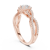 0.838 CT Round Cut LGD TWIRLING BAND Ring| WOKE