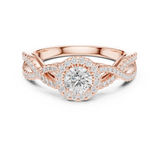 0.838 CT Round Cut LGD TWIRLING BAND Ring| WOKE