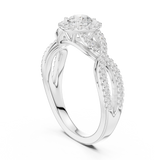 0.838 CT Round Cut LGD TWIRLING BAND Ring| WOKE