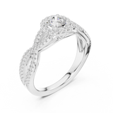 0.838 CT Round Cut LGD TWIRLING BAND Ring| WOKE