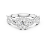 0.838 CT Round Cut LGD TWIRLING BAND Ring| WOKE