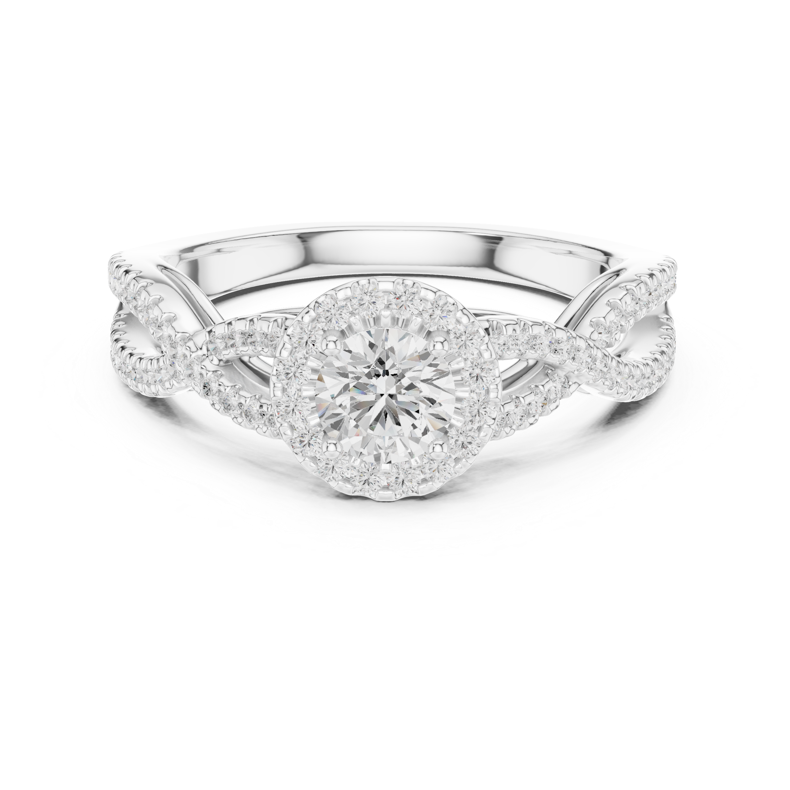 0.838 CT Round Cut LGD TWIRLING BAND Ring| WOKE