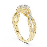 0.838 CT Round Cut LGD TWIRLING BAND Ring| WOKE