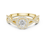 0.838 CT Round Cut LGD TWIRLING BAND Ring| WOKE
