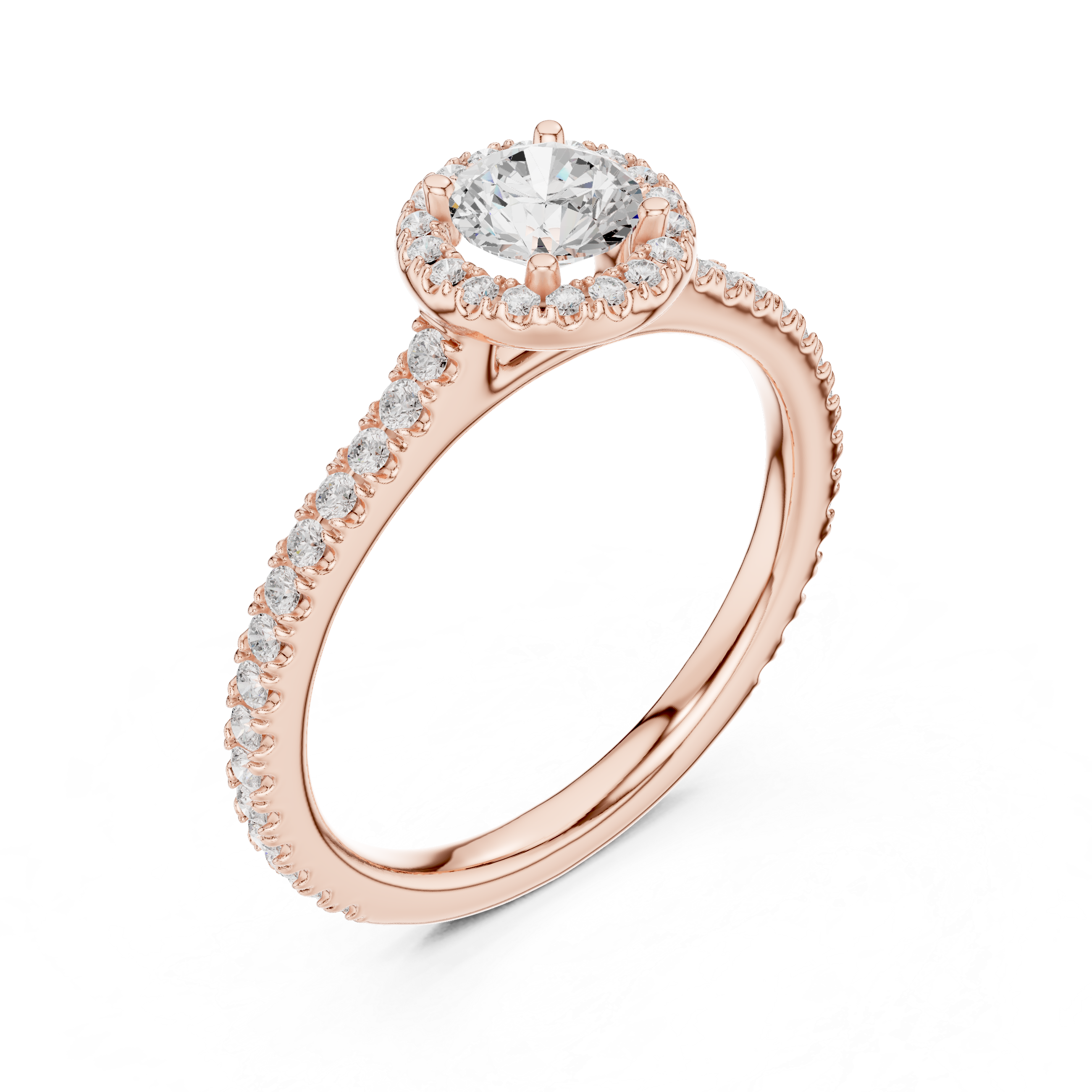 0.978 CT Round Cut Lab Grown Diamond Ring| WOKE