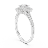 1.028 CT Round Cut LGD Double halo Ring| WOKE