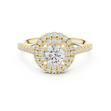1.028 CT Round Cut LGD Double halo Ring| WOKE