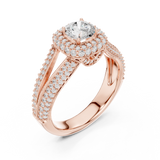 1.642 CT Round Cut LGD Double band Ring| WOKE
