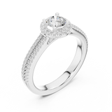 0.888 CT Round Cut LGD double halo Ring| WOKE