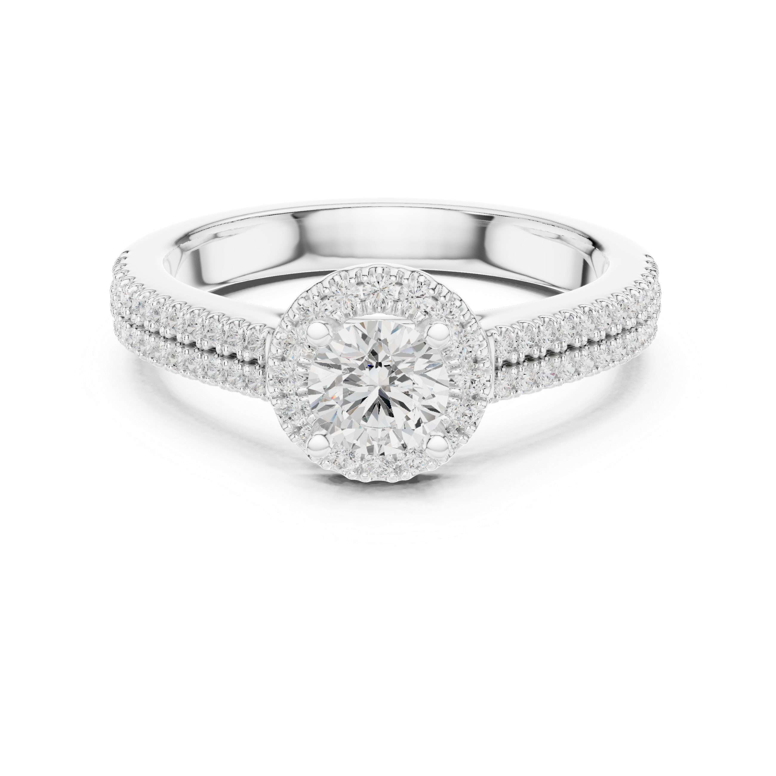 0.888 CT Round Cut LGD double halo Ring| WOKE