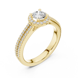 0.888 CT Round Cut LGD double halo Ring| WOKE